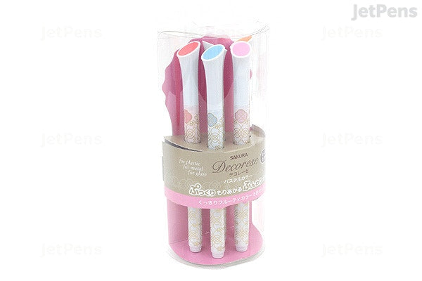 Sakura Decorese Gel Pen - 0.6 mm - 5 Color Set A - Pastel Fruity - Al Masam Stationery LLC Main image