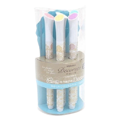 Sakura Decorese Gel Pen - 0.6 mm - 5 Color Set B - Pastel Floral - Al Masam Stationery LLC Main image