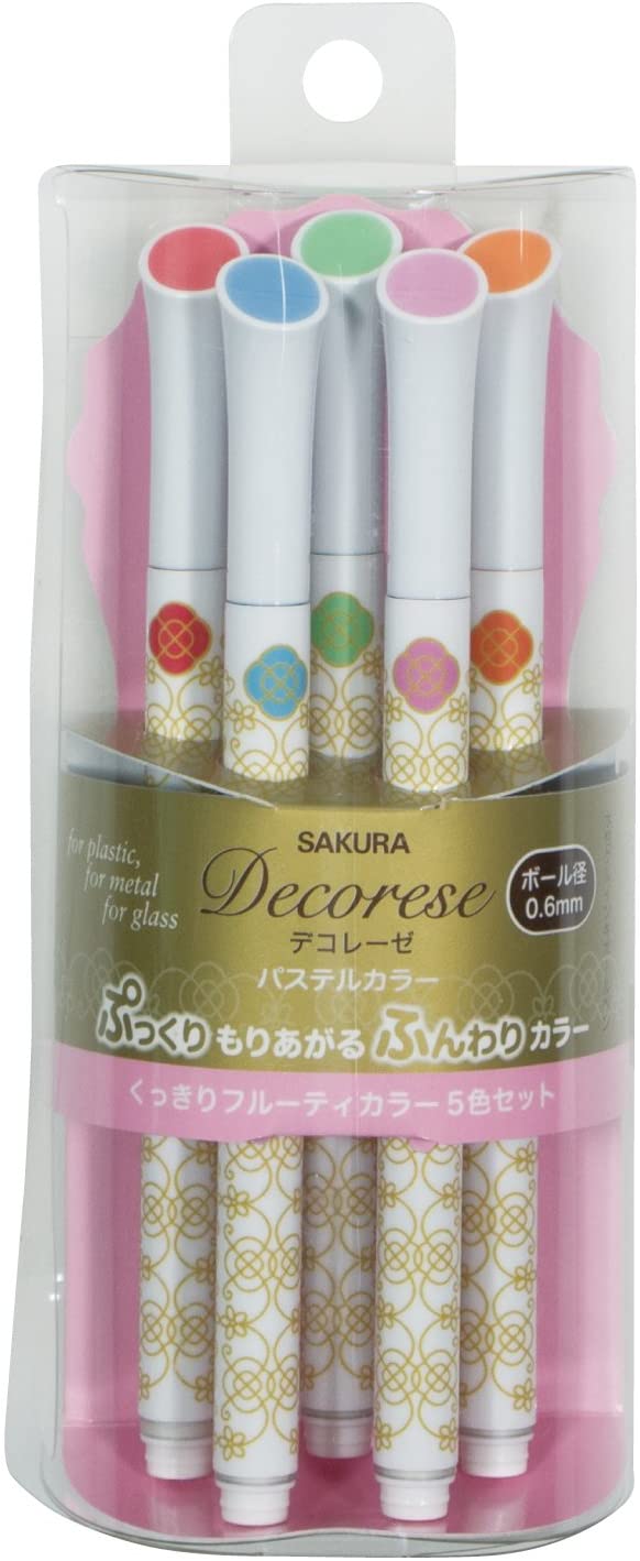 SAKURA DECORESE PASTEL 5 COLORS - Al Masam Stationery LLC Main image