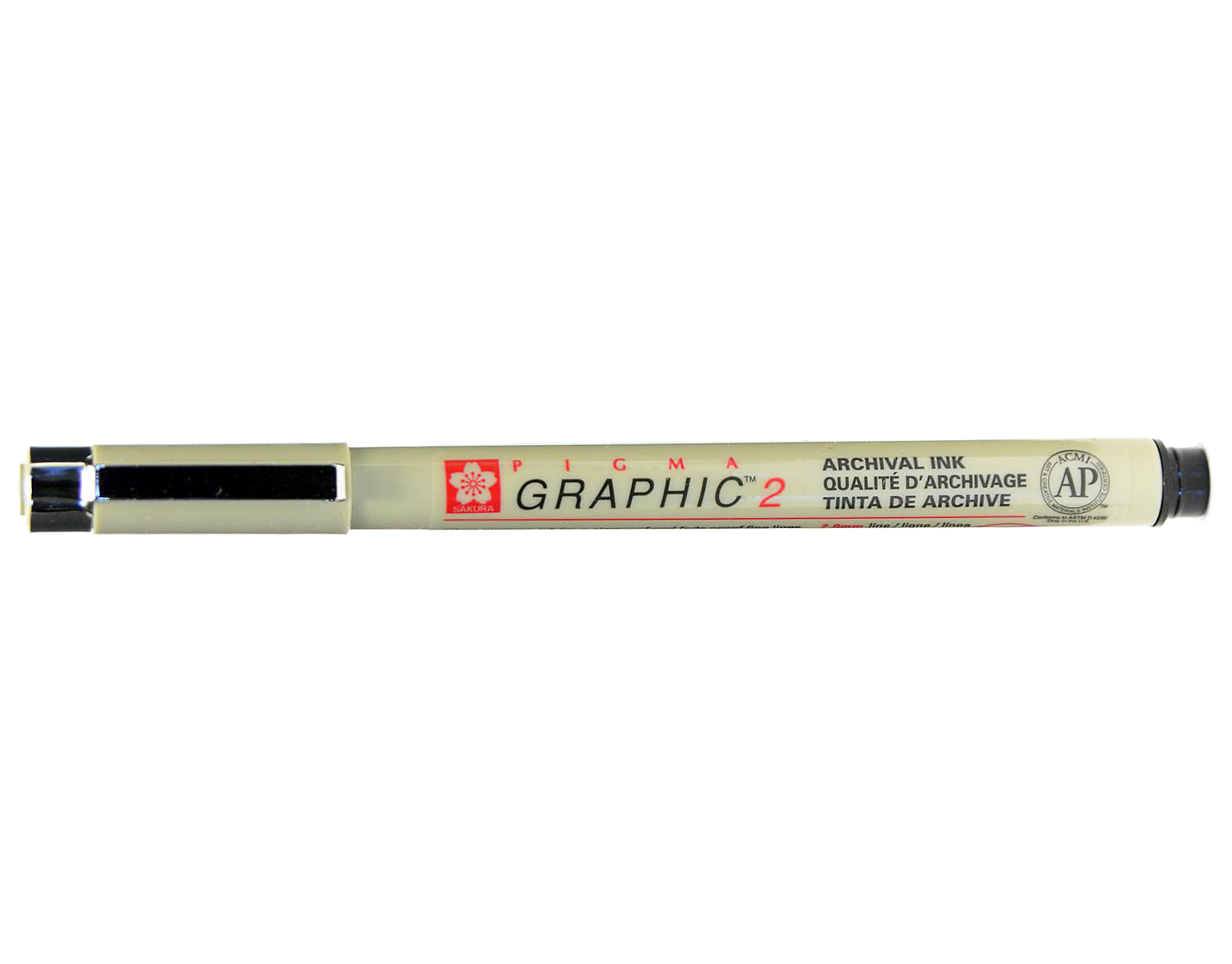 SAKURA PIGMA GRAPHIC 2, BLACK - Al Masam Stationery LLC Main image