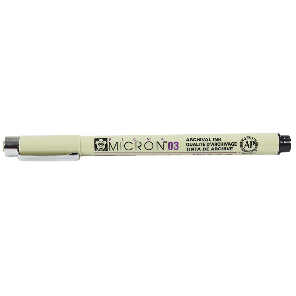 SAKURA PIGMA MICRON 03, BLACK - Al Masam Stationery LLC Main image