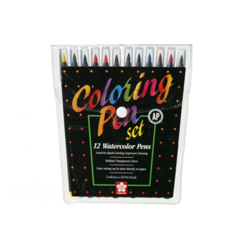 SAKURA WATER COLOUR COLOURING PEN - 12 - Al Masam Stationery LLC Main image