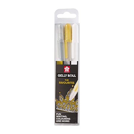 GELLY ROLL METALLIC AND WHITE 3 PEN SET - Al Masam Stationery LLC Main image