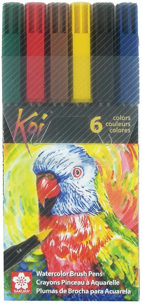 Sakura 6-Piece Koi Coloring Brush Pen Set - Al Masam Stationery LLC Main image