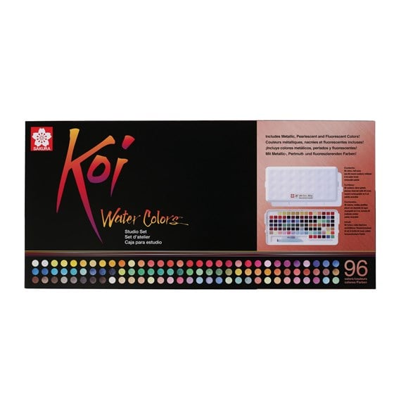 KOI WATER COLOUR STUDIO SET 96CLR - Al Masam Stationery LLC Main image