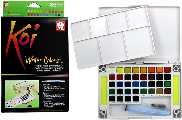 Sakura Pocket Set Koi Watercolor Kit, 36 Color Count - Al Masam Stationery LLC