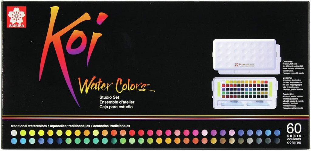 Sakura Studio Set Koi Watercolor Kit (Pack of 60) - Al Masam Stationery LLC