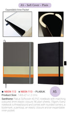 AMS-NBSN-113 - PLABUK  - SANTHOME Soft Cover A5 Notebooks (Blank sheets) - Al Masam Stationery LLC
