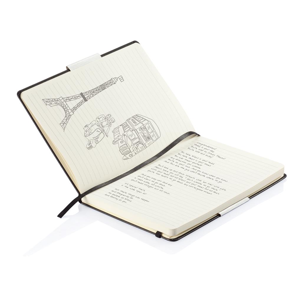 SANTHOME Hard Cover A5 Ruled Notebook - Black - Al Masam Stationery LLC