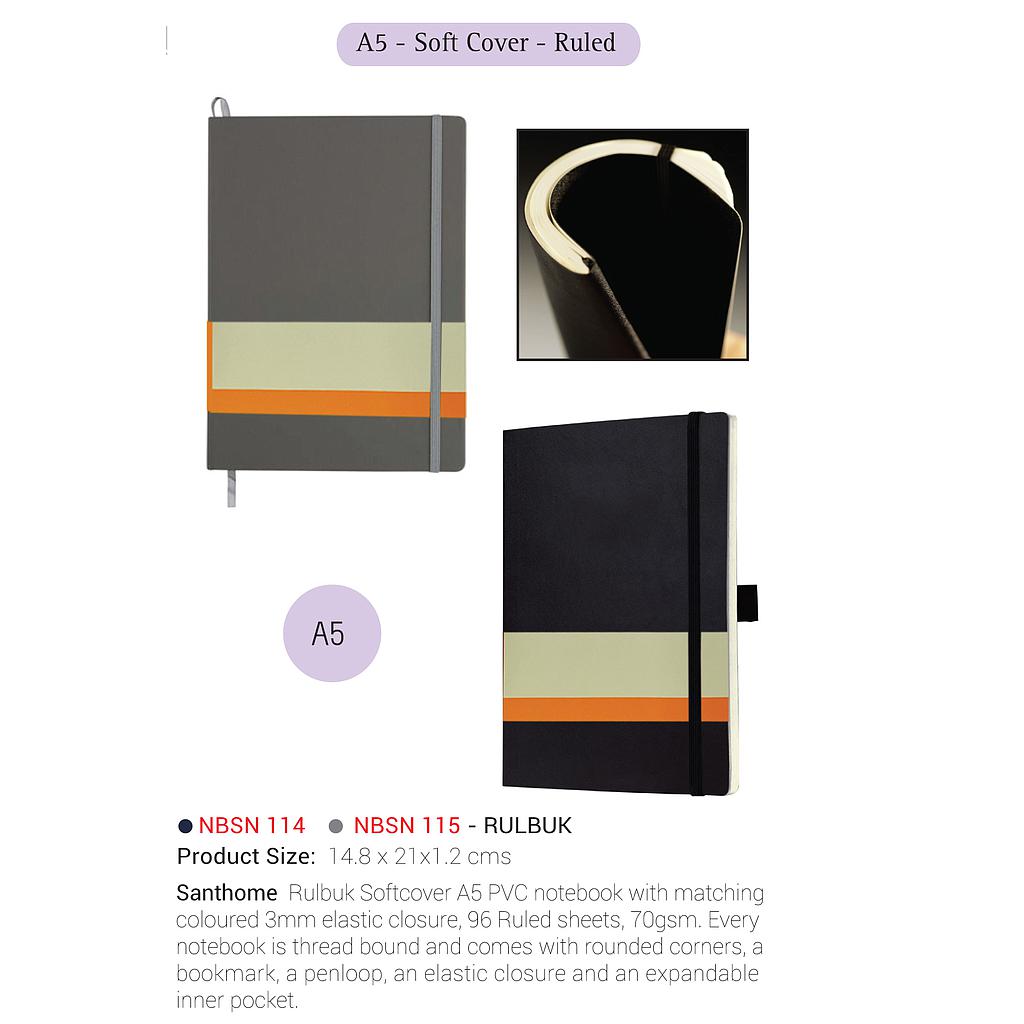 SANTHOME Soft Cover A5 Notebooks -(AMS-NBSN-115 - RULBUK) Secondary image
