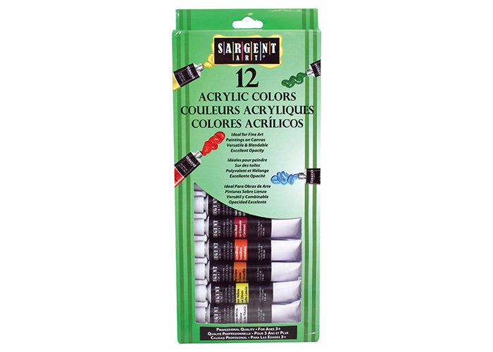 SARGENT 12 TUBE ACRYLIC COLORS - Al Masam Stationery LLC Main image