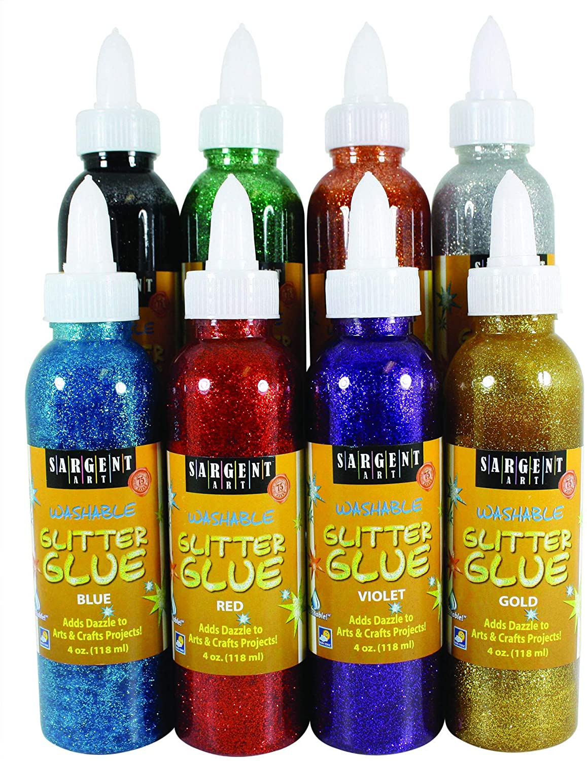 8CT 4OZ GLITTER GLUE ASSORTMENT WASHABLE Main image