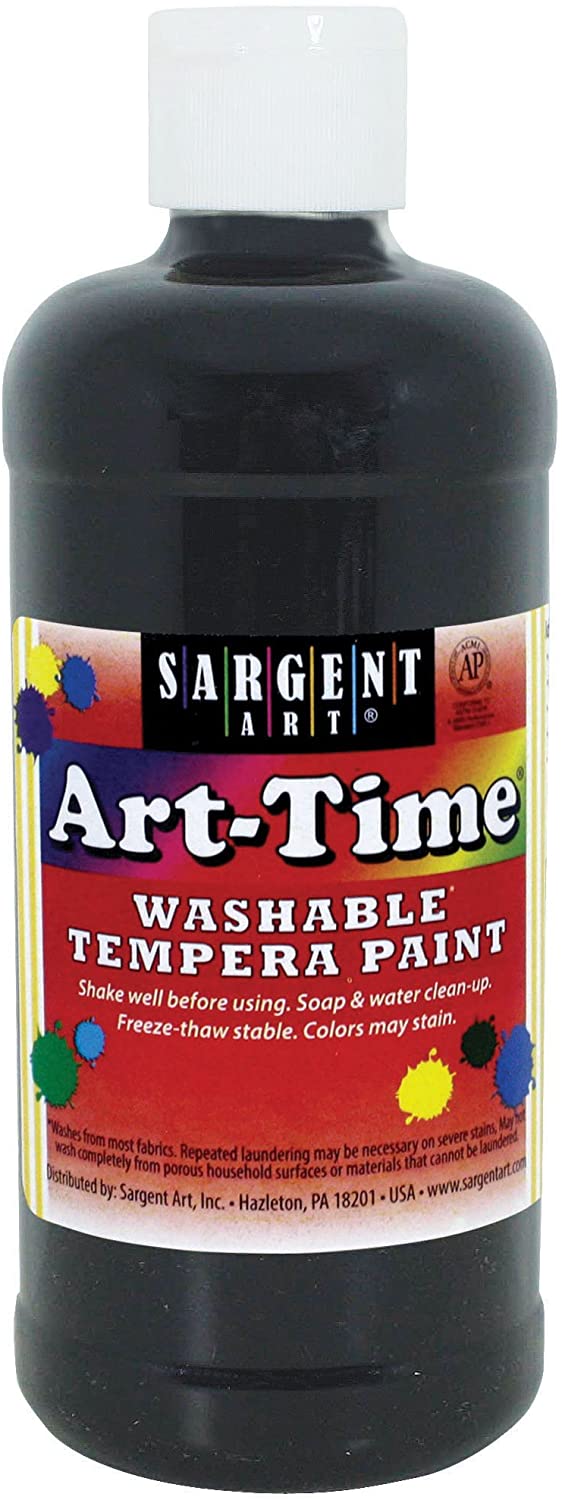 Sargent ART-TIME WASHABLE PAINT - 16 OZ. BLACK - Al Masam Stationery LLC Main image