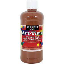 Sargent ART-TIME WASHABLE PAINT - 16 OZ. BROWN - Al Masam Stationery LLC Main image