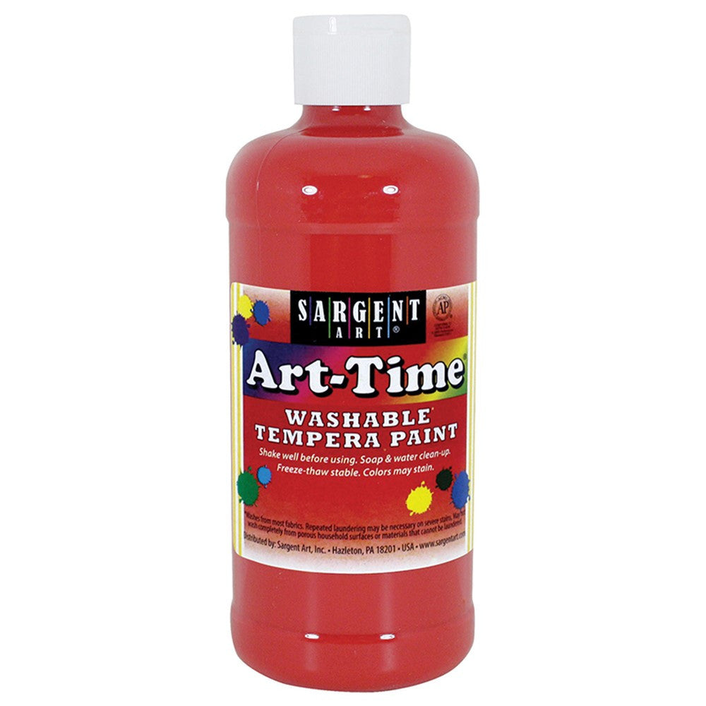 Sargent ART-TIME WASHABLE PAINT - 16 OZ. RED - Al Masam Stationery LLC Main image
