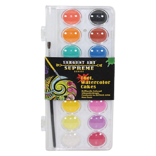SARGENT 16CT PREMIUM WATERCOLOR CAKES - Al Masam Stationery LLC Main image
