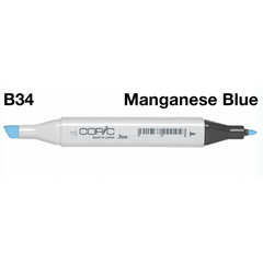This COPIC SKETCH MARKER in B 34 MANGANESE BLUE provides smooth, consistent lines for all your drawing and coloring needs. With its high-quality pigment, it offers a rich and vibrant shade of blue, perfect for any project. The alcohol-based ink dries quickly and is permanent, ensuring long-lasting results.