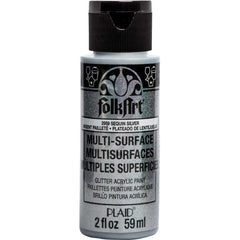 Folkart Multi-Surface Specialty Paint - Glitter Sequin Silver - Al Masam Stationery LLC