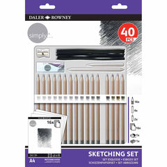 Daler Rowney Simply Sketching 40 Piece Set - Al Masam Stationery LLC