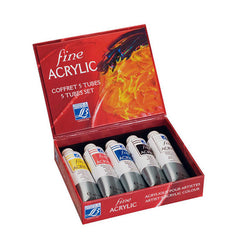 Lefranc & Bourgeois Fine Acrylic Colors Set Assortment of 5 tubes 60ml - Al Masam Stationery LLC