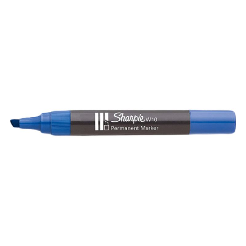 Set of 5 Sharpie permanent markers with chisel tips in assorted colors, ideal for bold, permanent writing and drawing.