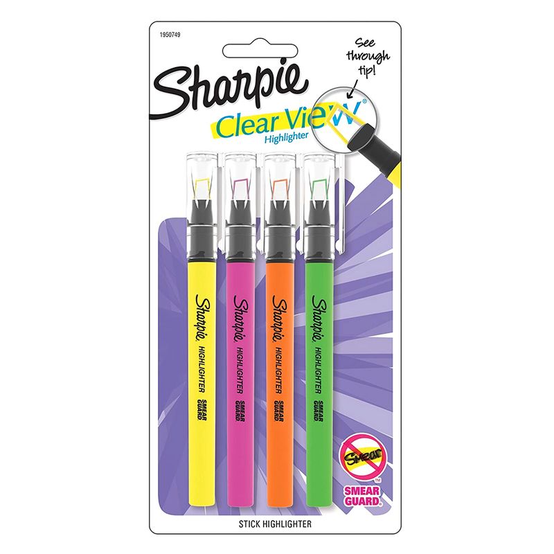 Sharpie Clear View Highlighter Set Of 4 Pieces Multicolour - Al Masam Stationery LLC Main image