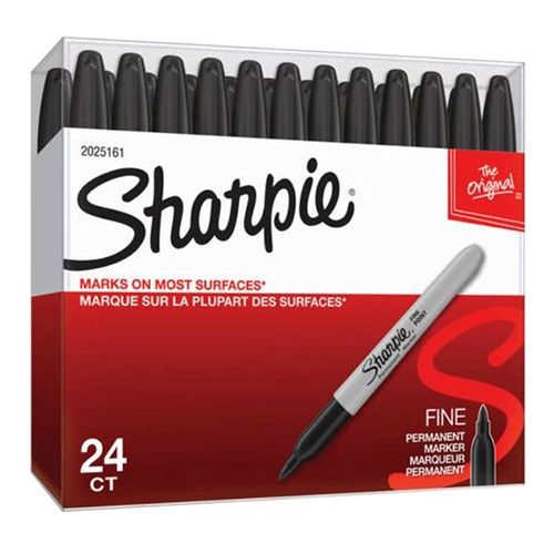 Sharpie Fine Point Black Ink Permanent Marker 24 Pieces - Al Masam Stationery LLC Main image
