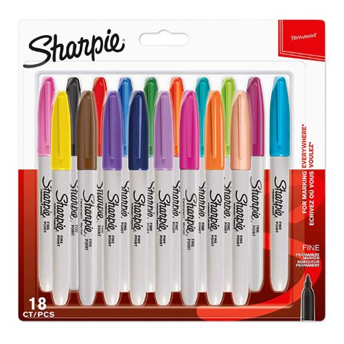 Sharpie Fine Tip Permanent Marker Assorted 18 Pieces - Al Masam Stationery LLC Main image