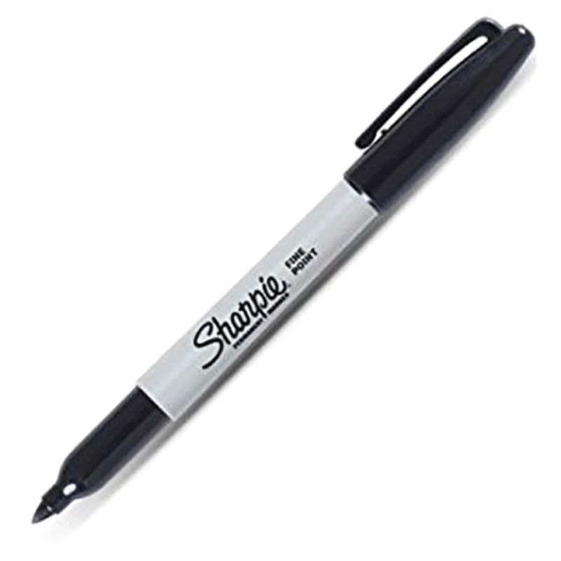 Set of 24 Sharpie permanent markers with fine tips in assorted colors, ideal for writing and drawing on various surfaces.