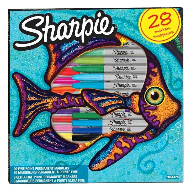 Sharpie Fish Pack Permanent Marker Assorted 28 Pieces - Al Masam Stationery LLC Main image