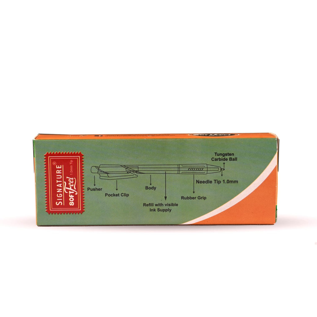 Signature Soft Feel (SML) (Retractable Ball Point Pen) - Red - Al Masam Stationery LLC