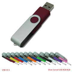 Swivel USBs Matt Silver - Al Masam Stationery LLC