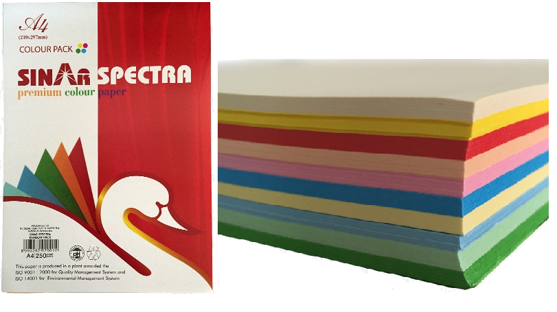 A4 Sinar 80gsm Multicolour Paper (250 sheets) Secondary image