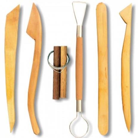 Sinoart WODDEN POTTERY TOOL 6PCSET 8" - Al Masam Stationery LLC Main image
