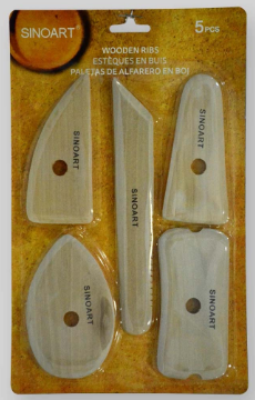 SINOART WOODEN POTTERY RIBS 5PCS SET - Al Masam Stationery LLC Main image