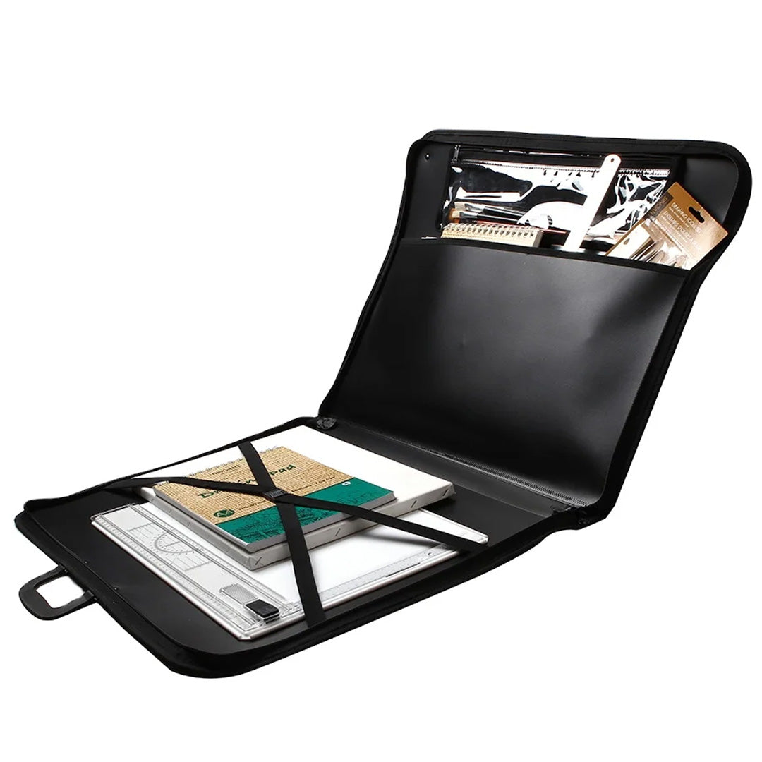 Sinoart Deluxe A2 studio portfolio showing 0.75mm thickness and 3-inch size with a sleek design. Main image