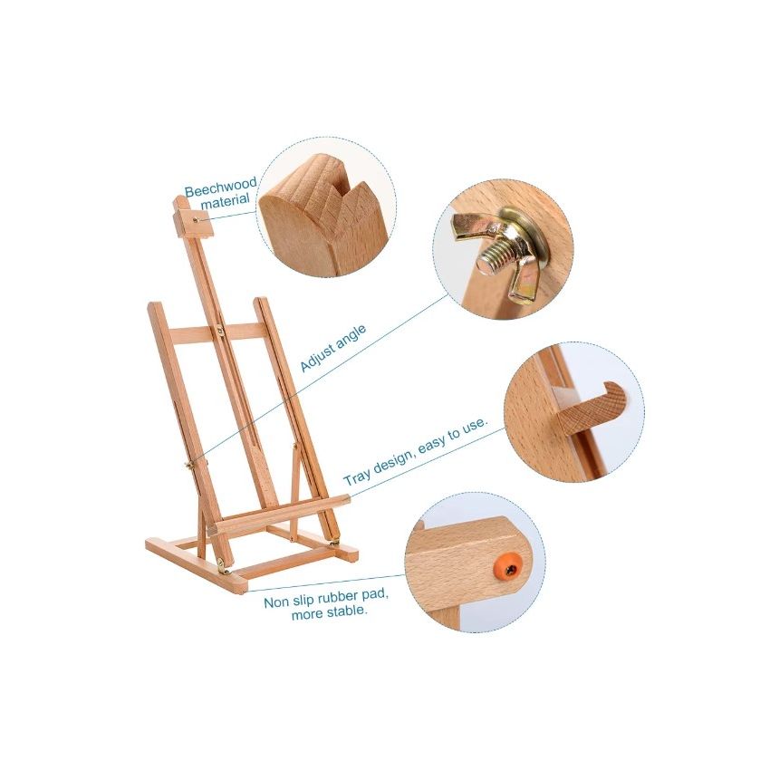 SINOART TABLE TOP EASEL ELM WOOD CANVAS - SFE0058-N - Al Masam Stationery LLC