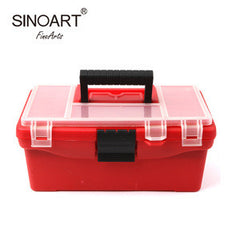 Portable Red Plastic Art Tool Box With Two Layers - Al Masam Stationery LLC