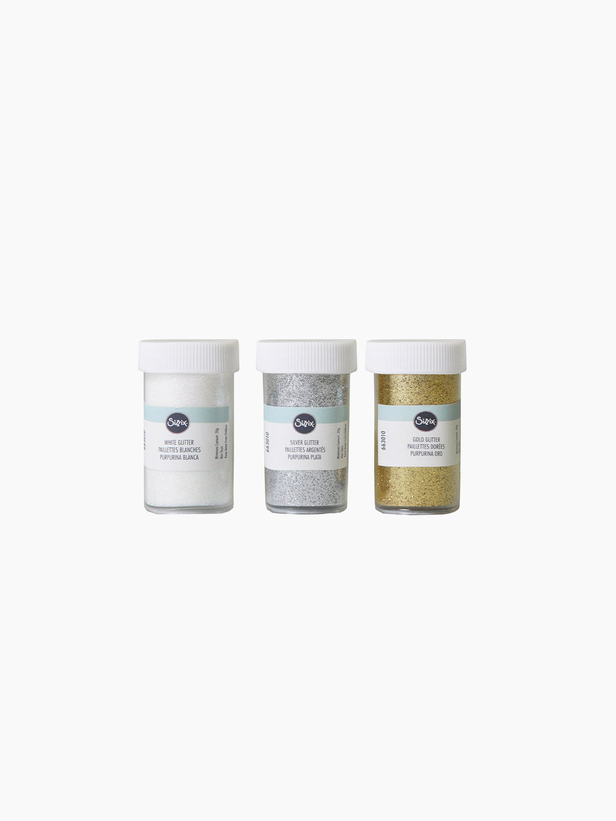 Accessory Glitter 3Pk (White Gold Silver) - SIZ 663010 - Al Masam Stationery LLC Main image