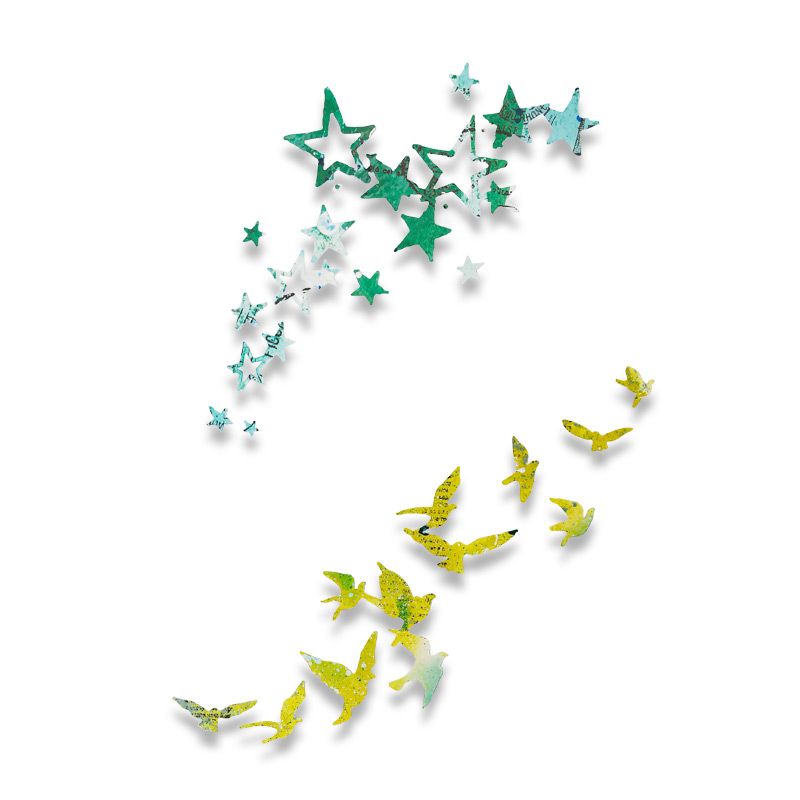 Thinlits Die Set 2Pk Birds And Stars By Pete Hughes - Al Masam Stationery LLC Main image