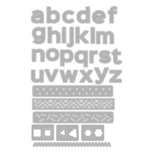 Thinlits Die Set 33Pk Pop Art Lowercase By Sophie Guilar - SIZ 663311 - Al Masam Stationery LLC Main image