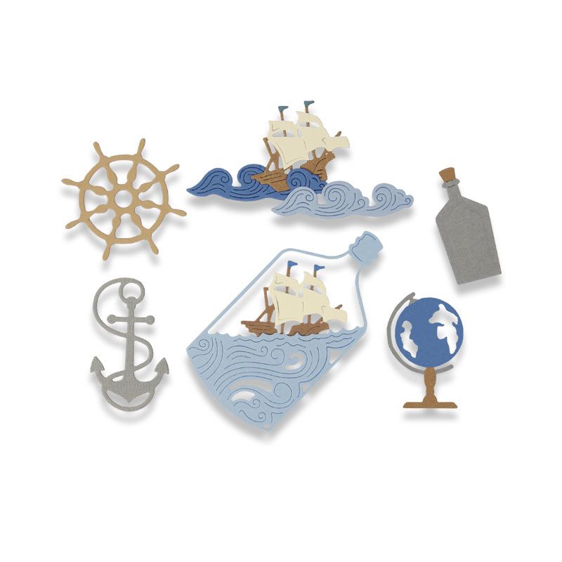 Thinlits Die Set 7Pk Ship In A Bottle By My Life Handmade - Al Masam Stationery LLC Main image