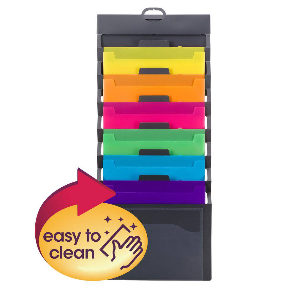 SMEAD CASCADING WALL ORGANIZER 6 POCKETS GRAY - Al Masam Stationery LLC Main image