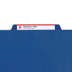 SMEAD PRESSBOARD CLASSIFICATION FILE FOLDER WITH SAFE SHIELD" FASTENERS, 3 DIVIDERS, 3 INCH EXPANSION DARK BLUE - Al Masam Stationery LLC