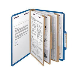 SMEAD PRESSBOARD CLASSIFICATION FILE FOLDER WITH SAFE SHIELD" FASTENERS, 3 DIVIDERS, 3 INCH EXPANSION DARK BLUE - Al Masam Stationery LLC