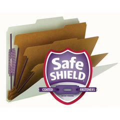 SMEAD PRESSBOARD CLASSIFICATION FILE FOLDER WITH SAFE SHIELD" FASTENERS 3 DIVIDERS 3 INCH EXPANSION GREEN - Al Masam Stationery LLC