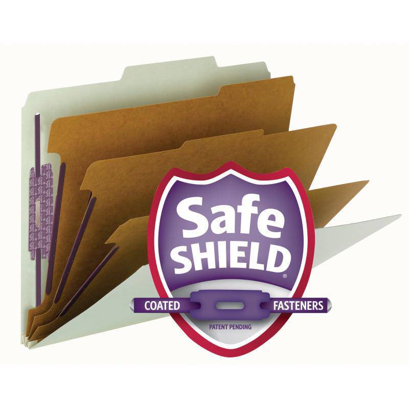 SMEAD PRESSBOARD CLASSIFICATION FILE FOLDER WITH SAFE SHIELD" FASTENERS 3 DIVIDERS 3 INCH EXPANSION GREEN - Al Masam Stationery LLC