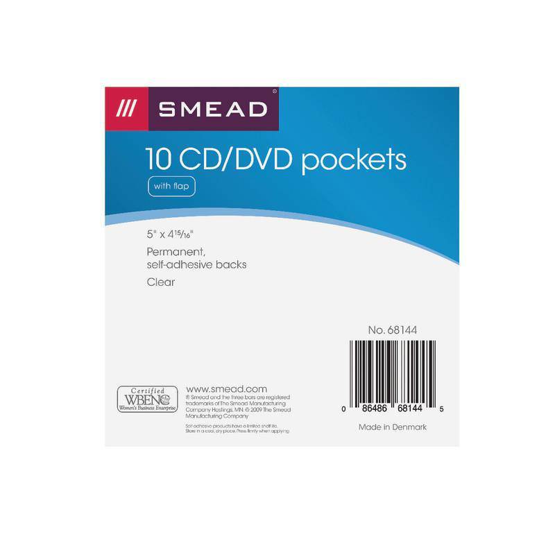 SMEAD SELF-ADHESIVE POLY CD/DVD POCKET CLEAR - Al Masam Stationery LLC Main image