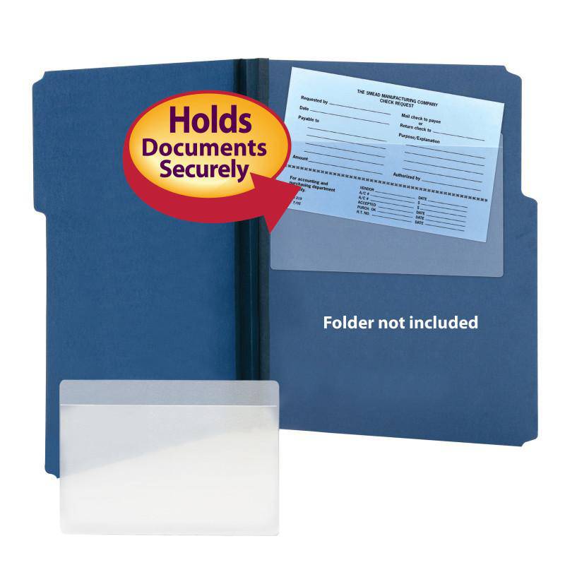 SMEAD SELF ADHESIVE POLY POCKET 9X5-9/16 INCH CLEAR - Al Masam Stationery LLC Main image