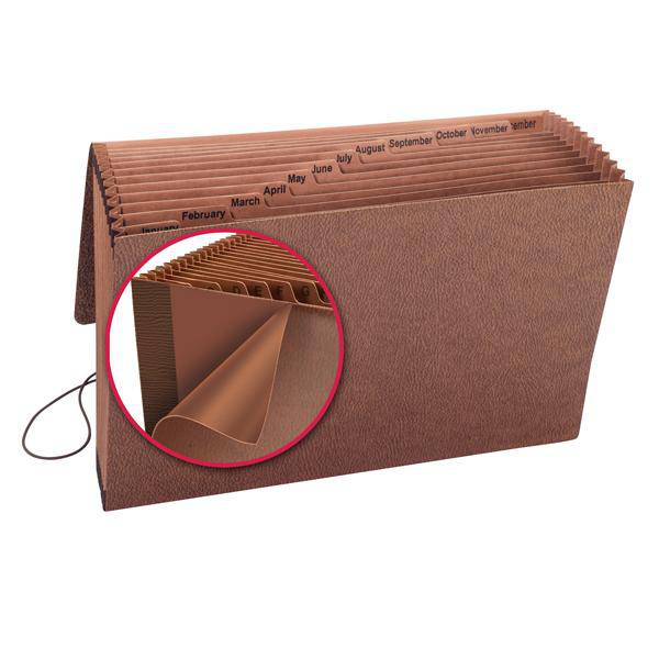 SMEAD TUFF EXPANDING FILE MONTHLY 12 POCKETS FLAP AND ELASTIC CORD CLOSURE REDROPE PRINTED STOCK Secondary image